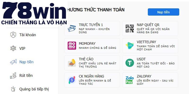 Nạp tiền 78win thumb